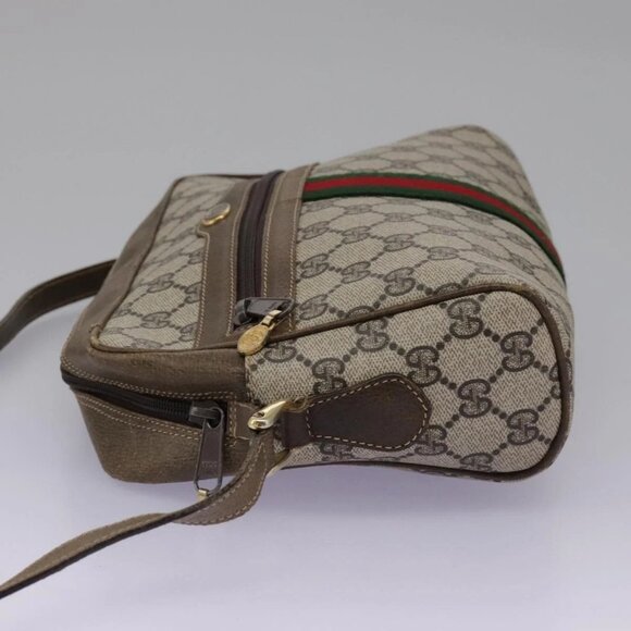 GUCCI GG Supreme Web Sherry Line Shoulder Bag PVC Beige Green Red Auth ep7185 - Picture 3 of 16